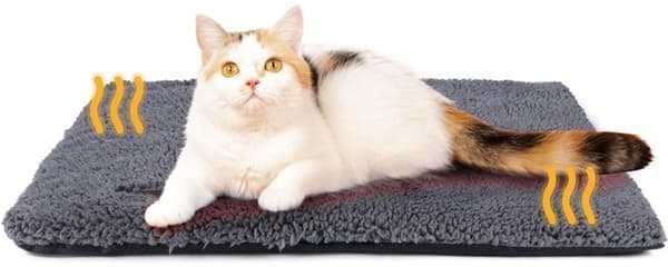 Self-heating Pet Mat - 60x45cm Insulating Blanket for Cat & Dog - Removable, Off-white