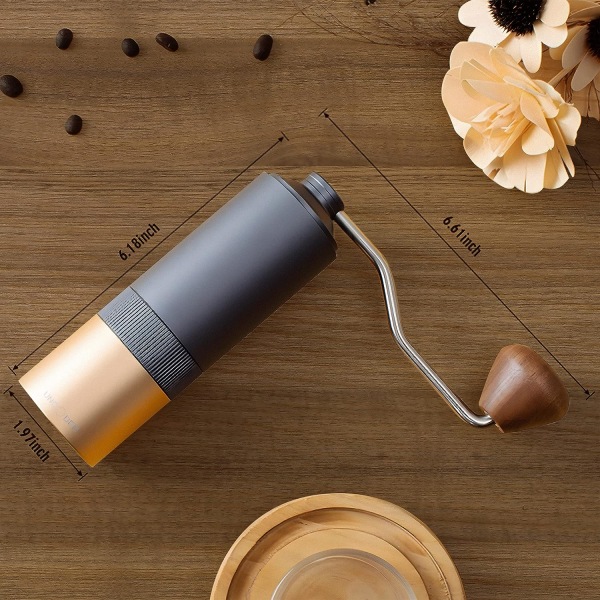 Manuell kaffekvern, numerisk innvendig justerbar rustfri stålgrad [fast med dobbel lagerdesign] Håndkaffe B