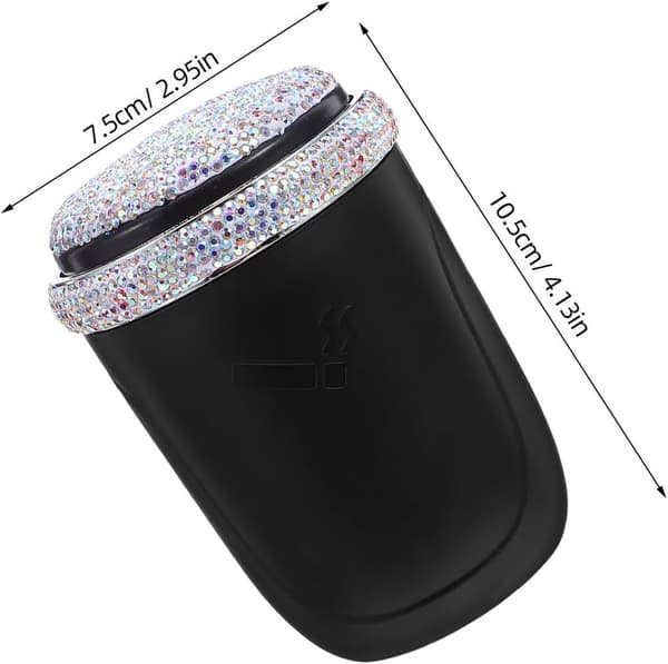 Car Ashtray LED Light Indicator Smokeless Design Windproof Trash Can for Car Use