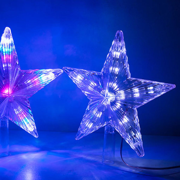 Joulutähtipuun latta värikkäillä LED-valoilla paristokäyttöisellä puunlattimella