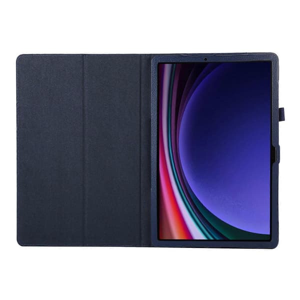 Fodral för Samsung Galaxy Tab S10+ Bi-Fold Ställ Läder Tabletskydd Litchi Textur - Mörkblå