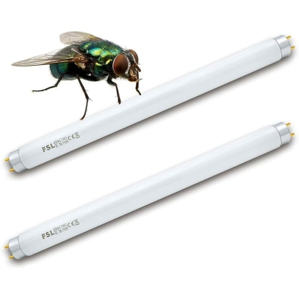 T8 F10W BL Erstatningspære til fluefanger, 34,5 cm UV-rør, (2 stk)