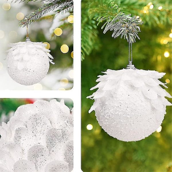 Julgranskulor Ornament för Julgran, Osplitterliga Julgransplast Hängande Kulor Dekoration 3st