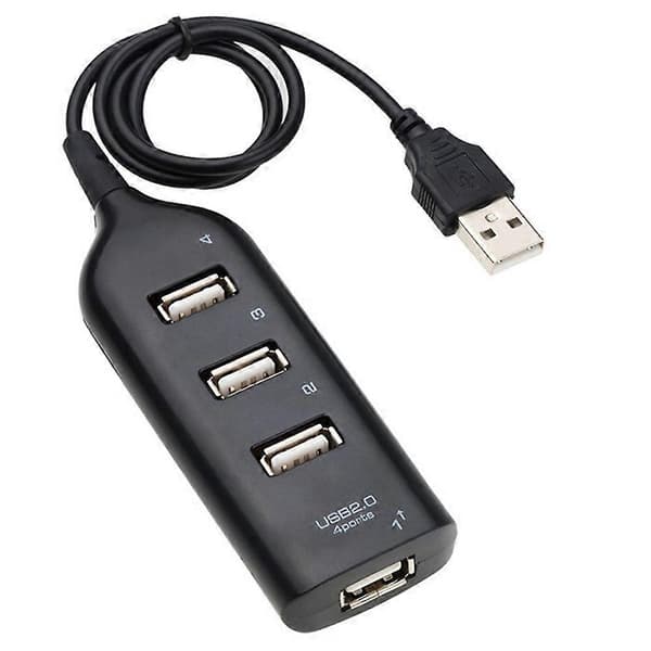 USB-hub 2.0 Multi-USB høyhastighets hub-splitter 4-porters USB-hubadapter for bærbar mottakerdatamaskin AC