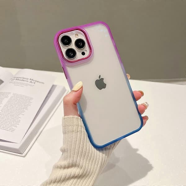 For iPhone 13 Pro Case Design, [No Yellowing] Shockproof Protective Case Ultra-Thin Case, Purple+Blue