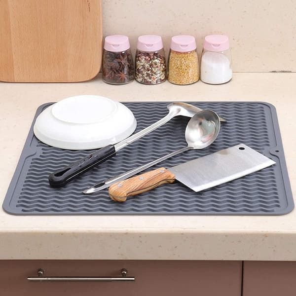 Silicone Drying Mat - Antibacterial Dish Drying Mat - Heat Resistant