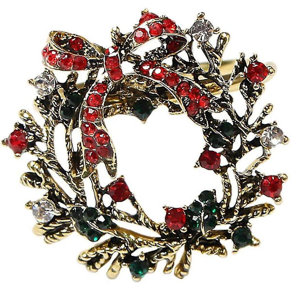 Rings Julservietthållare Semester Servett Ring Cirkel För Jul Thanksgiving Festtillbehör ( 12pcsgold )
