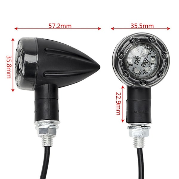 4 stk. 12V LED Universelle Motorcykel Baglygte Stop Bremslys Mini LED Lys med Blinklys og Bremslys