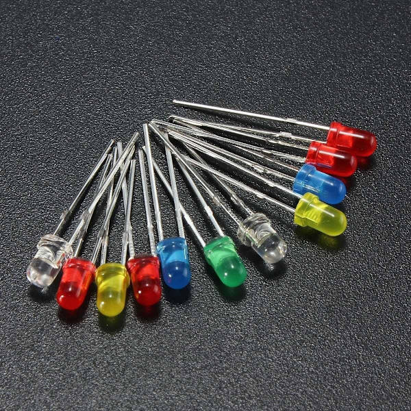 3mm Ultra Lyse LED-lys Lampe Emitter Dioder Sortiment Komponent Sæt Praktisk til DIY Elektrisk Enhed Diode Sæt DIY LED