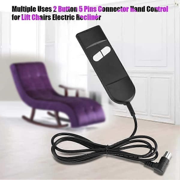Electric Recliner Controller 2 Buttons 5 Pin Hand Control for Home Appliances Adjustable Bed Lift Recliners