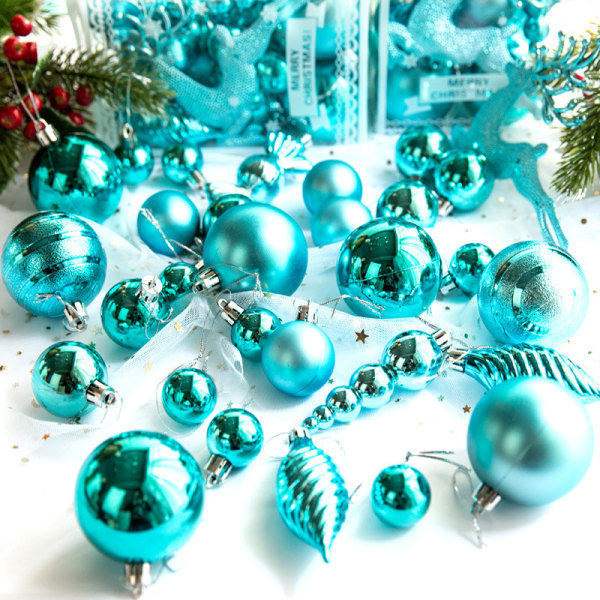 30 plastjulkulor, julgranskulor, julgransdekorationskulor, julgranskulor, julgranskulor, blå