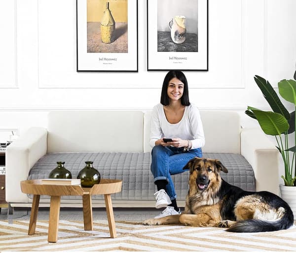 Sofapudebetræk Skridsikker Fløjl Polyester Beskyttelse Maskinvaskbar Til Kæledyr Hunde Børn Grå 70x150 Cm
