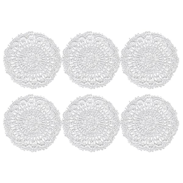 6 kpl Nukenukke-Pöytäpitsimatot Nukenukke-Pöytäpitsi-Pöytäliinat Nukenukke-Tarvikkeet Valkoinen 4X0.1CM White 4X0.1CM