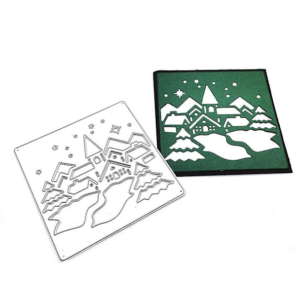 Jule-Igloo Metal Skæreform Stencil DIY Scrapbooking Album Skabelon