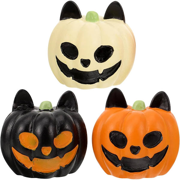 Halloween-koristeet 3 kpl Halloween-miniatyyripumppu-koristeet Hartsi Mini-haamu-pumppu-hahmot Akvaariokoriste