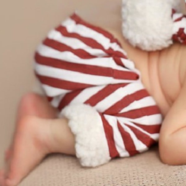 Juleantrekk for nyfødt babyfotografering - Håndlaget strikket Santa Claus-kostyme