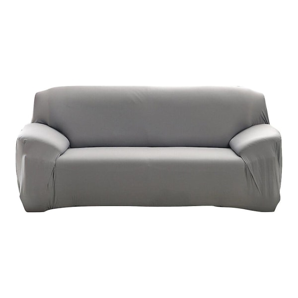 Elastisk sofatrekk i hele stoff Sklisikkert 4-seters sofabeskytter ensfarget universaltrekk (gre) Grey 310*235*0.1cm