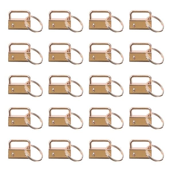 50 kpl Diy-kangas-avaimenperäranneke avaimenperällä kaulanauhan matkalaukkujen hihnatarvikkeille25 mm, kultainen)