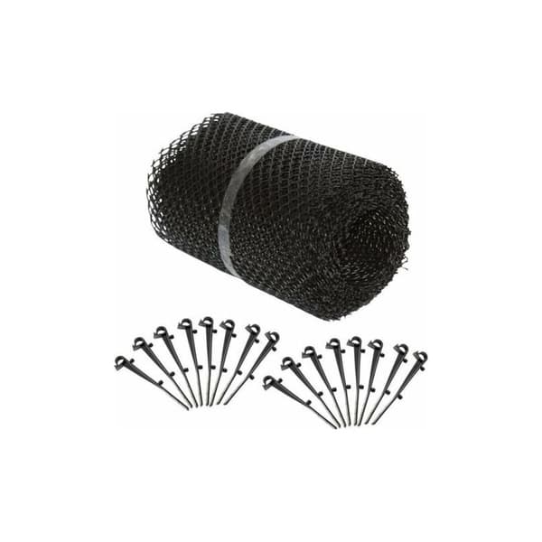 4x Gutter Guard with 60 Fastening Clips, 16cm x 6m