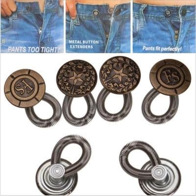 Metal Buttons for Trousers, Jeans or Skirts, Extender, Spring