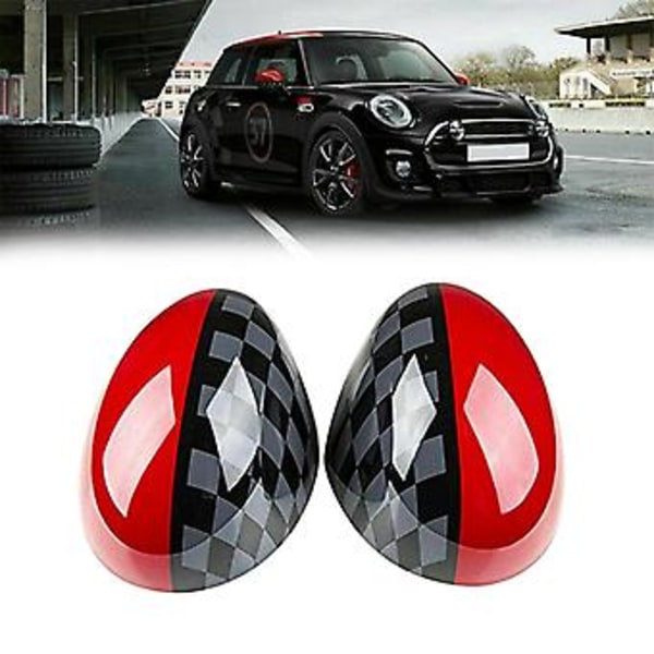 JCW-stil sidospegelkåpor för Mini Cooper R55 R56 R57 R58 R60 R61 med elektriskt infällbara speglar