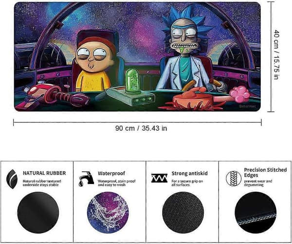 Extended Gaming Mouse Pad, Large Mouse Mat with Stitched Edges Keyboard Personalized Mouse Pads Non-Slip Water-Resistant Rubber Base Desk Mat 400x900x2mm