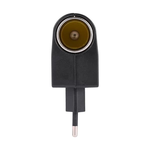 90-240V AC to 12V DC 500mA Power Adapter — EU Plug Cigarette Lighter Converter, Black