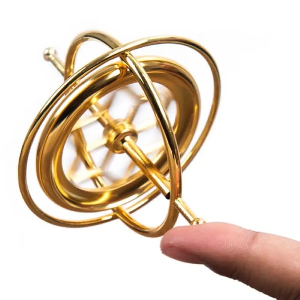 Anti-tyngdekraftsgyroskop i metall balanseleke (gylden) Ergonomisk utformet gyro, fingertuppdekompresjonsleke, lett fantasiskole