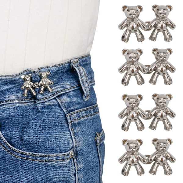 Søde Bjørn Knapper til Jeans, Ingen Syning og Ingen T Jeans Knapper til Løse Jeans 4 Sæt Jeans Knapper Udskiftning Bukser Klips til