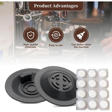 Espresso Cleaning Disc and 12 Cleaning Tablets — Coffee Machine Maintenance Kit — Compatible with Espresso Machines