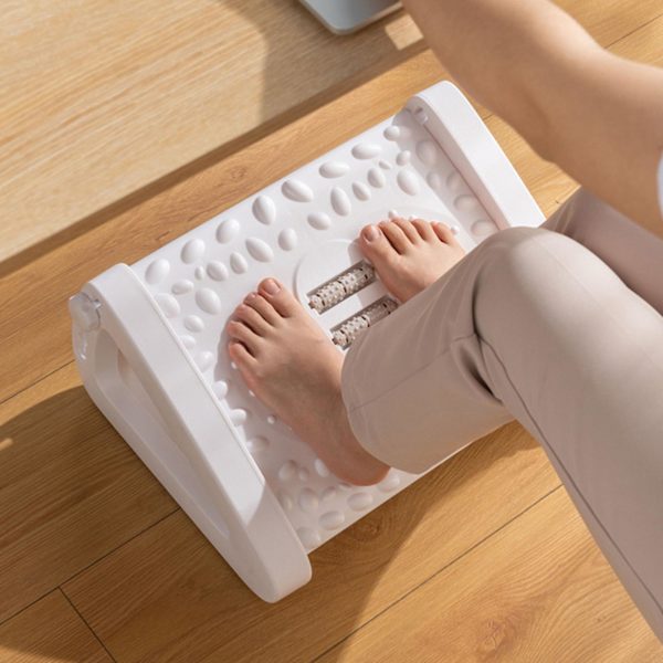 Justerbar Fodskammel Til Under Skrivebordet På Arbejde, Fodstøtte Under Skrivebord Med Rullemassage, Komfortabel