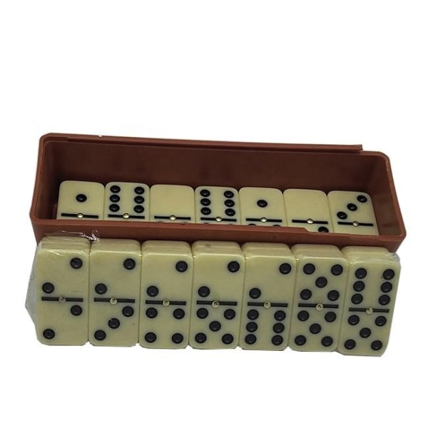 1 STK Premium sæt dominobrikker med trækasse, brun, hvid, spil domino dominobrikker,