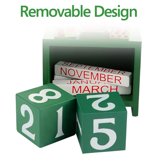 Jule-adventskalender, jule-nedtællingskalender i træ, skrivebordskalender til julepynt