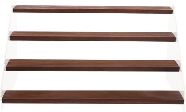 Displayhylde Riser Organizer Akryl Træ 4 Niveauer Stabil Praktisk Enkel Elegant Figurer Opbevaring