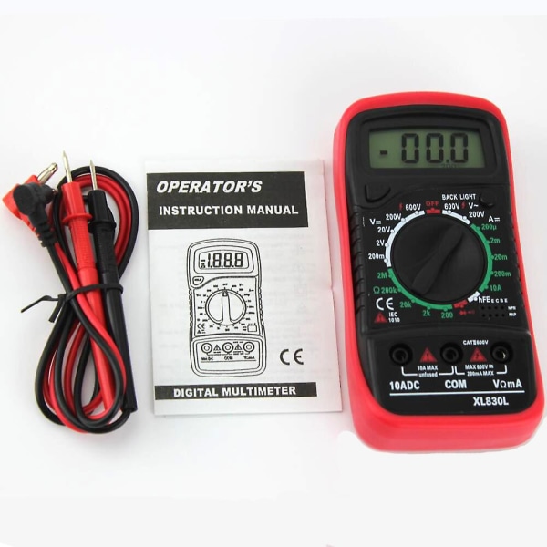 Xl-830l Handheld Lcd Digital Multimeter 3 1/2 Voltmeter Ohmmeter Multitester F7Red