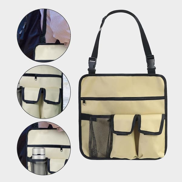 （Khaki）Campingstol Hengende Veske Armlene Side Organizer Strand Multi