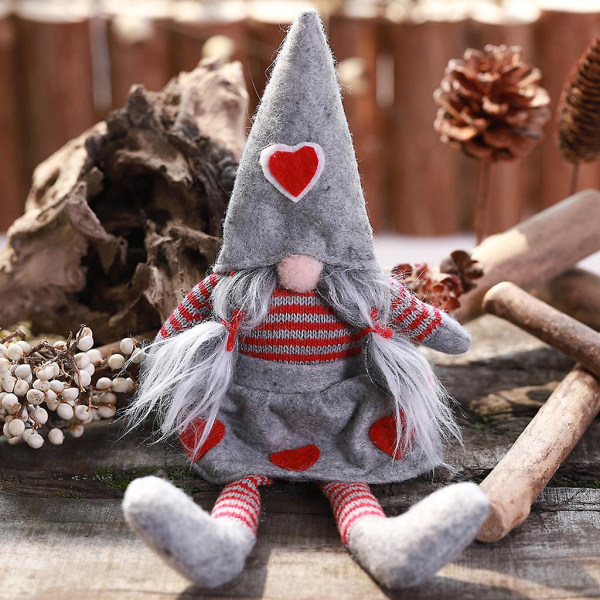 God Jul Långa Ben Svensk Tomte Gnome Plysch Doll Ornament HandmadeA