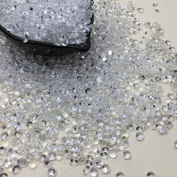 Klar 2.0mm 1440 st Falska Plastdiamanter för Vasfyllning, Bordsspridning, Akryl Kristaller Diamantpärlor för Hantverk (Klar)