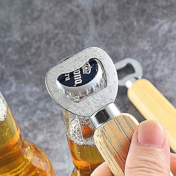 Olutkorkkiruuvi Massiivinen Puukahva Soda Olutkorkkiruuvi Luova Lahja 2 Kpl Kuvan Värinen