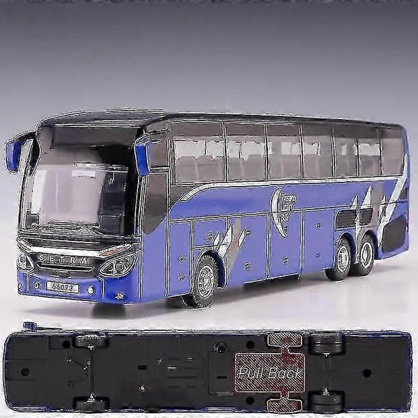 1/50 Setra Luksusbus Legetøjsbil Trykstøbt Miniaturmodel Træk Tilbage Lyd & Lys Pædagogisk Samling Gave Til Dreng Børn