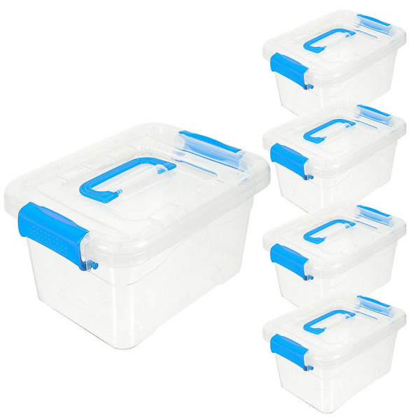 5 stk Ar Multitool Bærbar Oppbevaringsboks Bærbar Oppbevaringsveske Makeup Oppbevaringsboks Portable Storage Co Blue 20X15X11CM