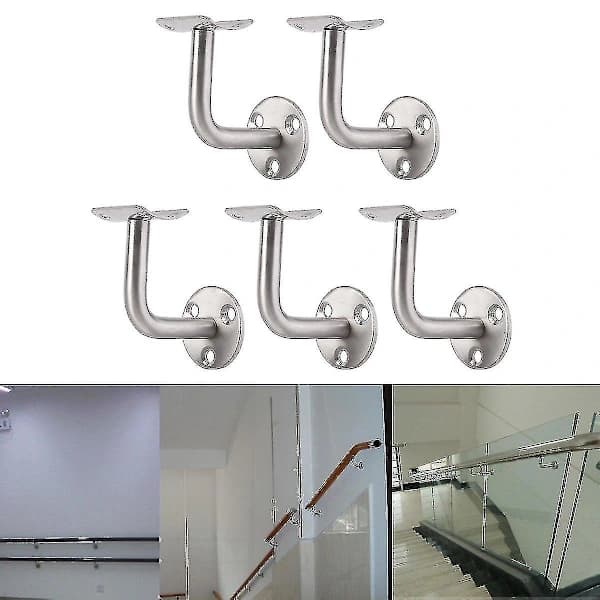 5-pack rostfria räckesstöd väggmonterade handledarfästen ballustrad trappräckeshållare Y-t