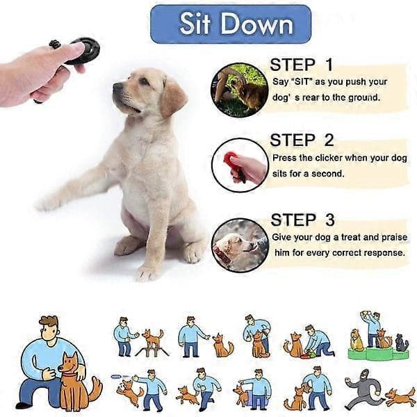 2-pack Dog Training Clicker with Wrist Strap, Pet Training Clicker with Large Button, Effective Tool for Behavior Improvement (Black and White)