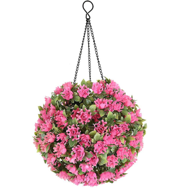 Soloar Hängande Växtlampa Falsk Led Ljussatt Blommig Topiary Boll För Hem Trädgård Bröllop Rosa 42.5X22CM Pink 42.5X22CM