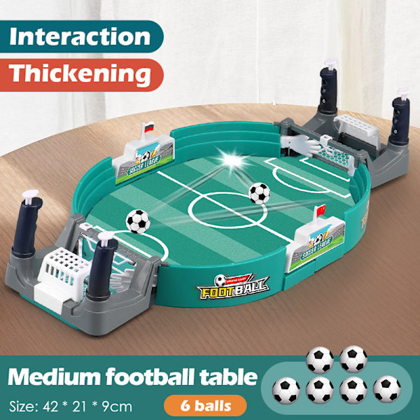 them interaktiv bordfodbold, mini bordfodboldspil med 6 fodbolde, bordfodboldlegetøj, Ta fodboldspil