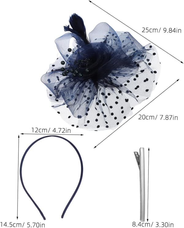 Hårnet Fascinator Hat til kvinder Bryllup Teaparty Lavet af net og bomuld