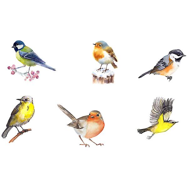 6pcs Indoor Window Clings Decorative Static Bird Window Strike Prevention Stickers20X17X0.1CM