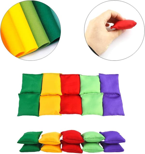 Värikkäät nyloniset papupussit Cornhole-heittopeliin (2 \" x 2 \" Sekavärit) 10 kpl