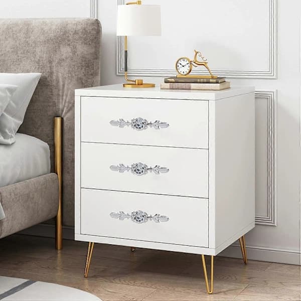 Glass Drawer Knobs Cabinet Knobs Diamond Shaped Drawer Knob Cabinet Storage Handles with Silver Plate and Screws, 120mm (4-Pack)