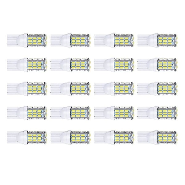 T10 921 194 168 175 LED-pærer 20-pakninger, Bobil-tilhengerlys, Hvit